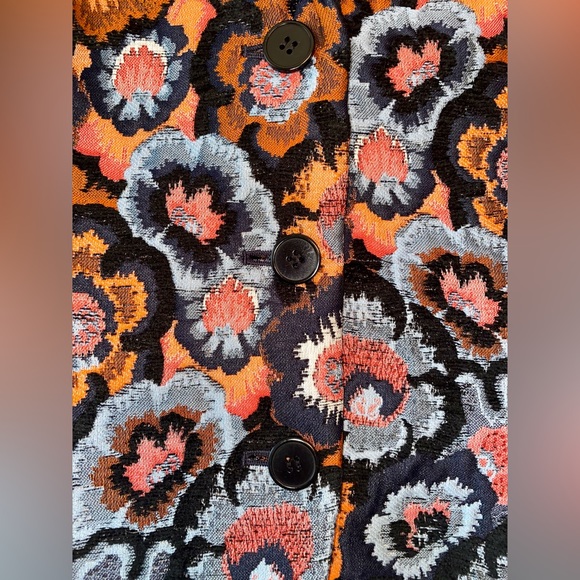 Theory Multicolor Floral Jacquard Riding Jacket US Sz. 12 - Picture 7 of 13